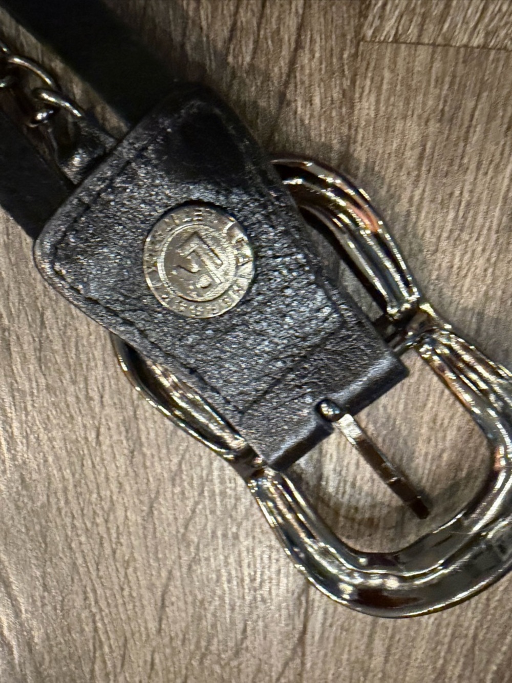 Leatherock Studded Black Leather Belt Gunmetal Chain Rocker Grunge Boho M 34 - Picture 9 of 15